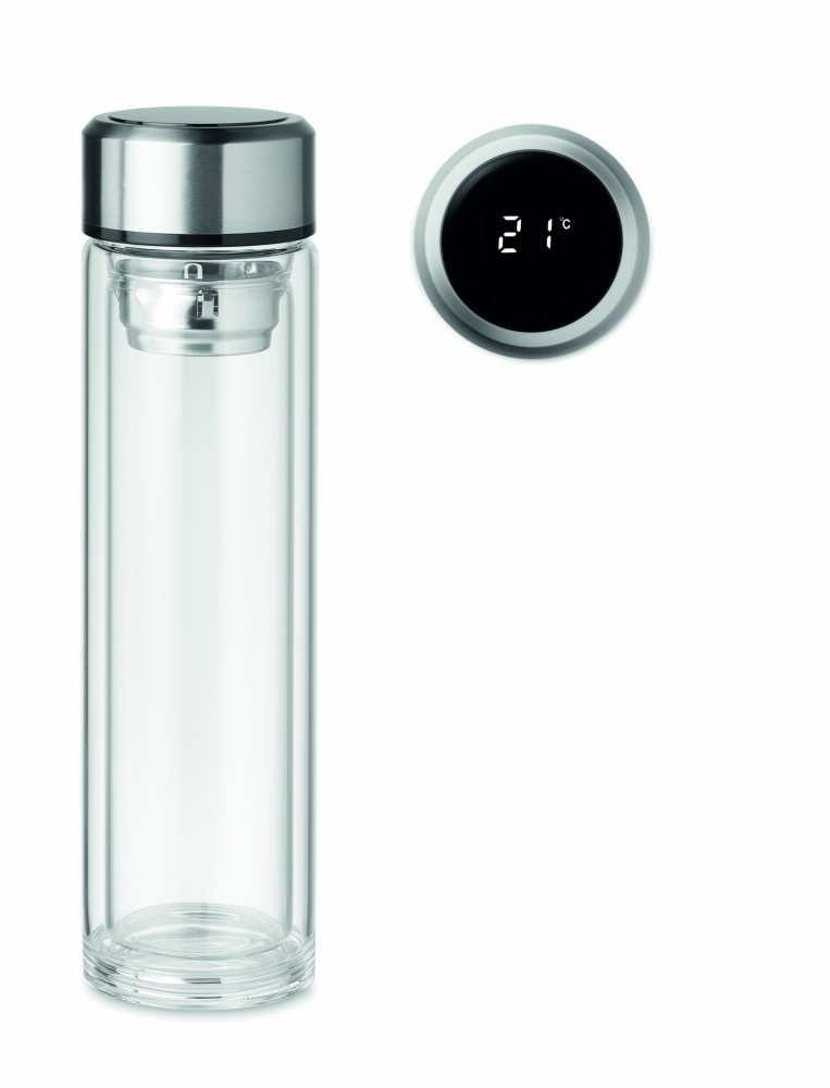 Logo trade promotional products picture of: Bottle with touch thermometer