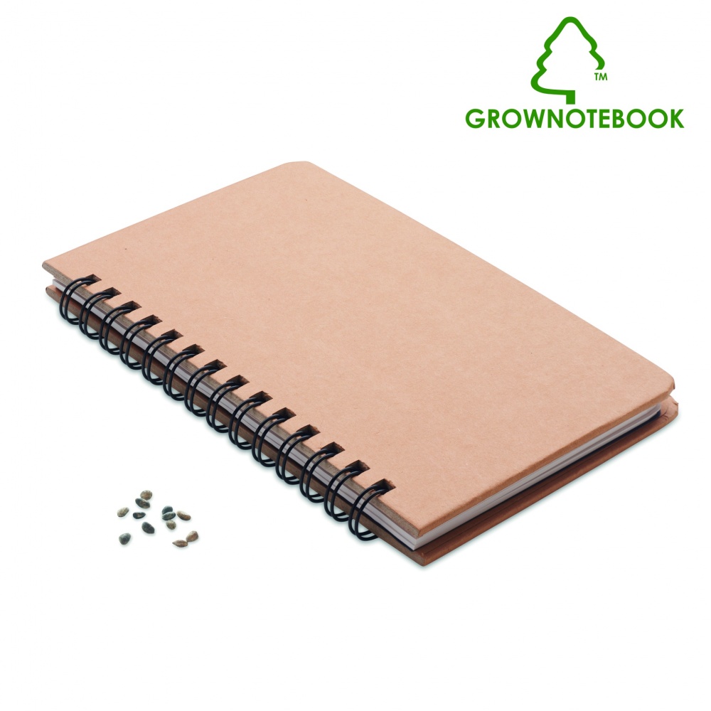 Logo trade promotional merchandise picture of: A5 Pine tree GROWNOTEBOOK™