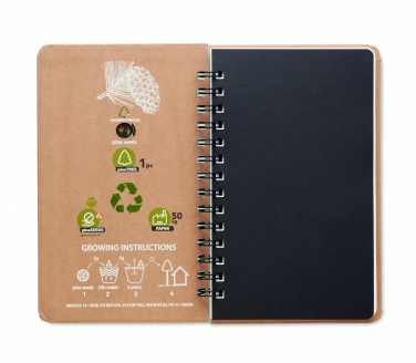 Logo trade promotional gifts image of: A5 Pine tree GROWNOTEBOOK™