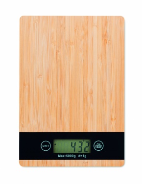 Logo trade promotional gifts image of: Bamboo digital kitchen scales