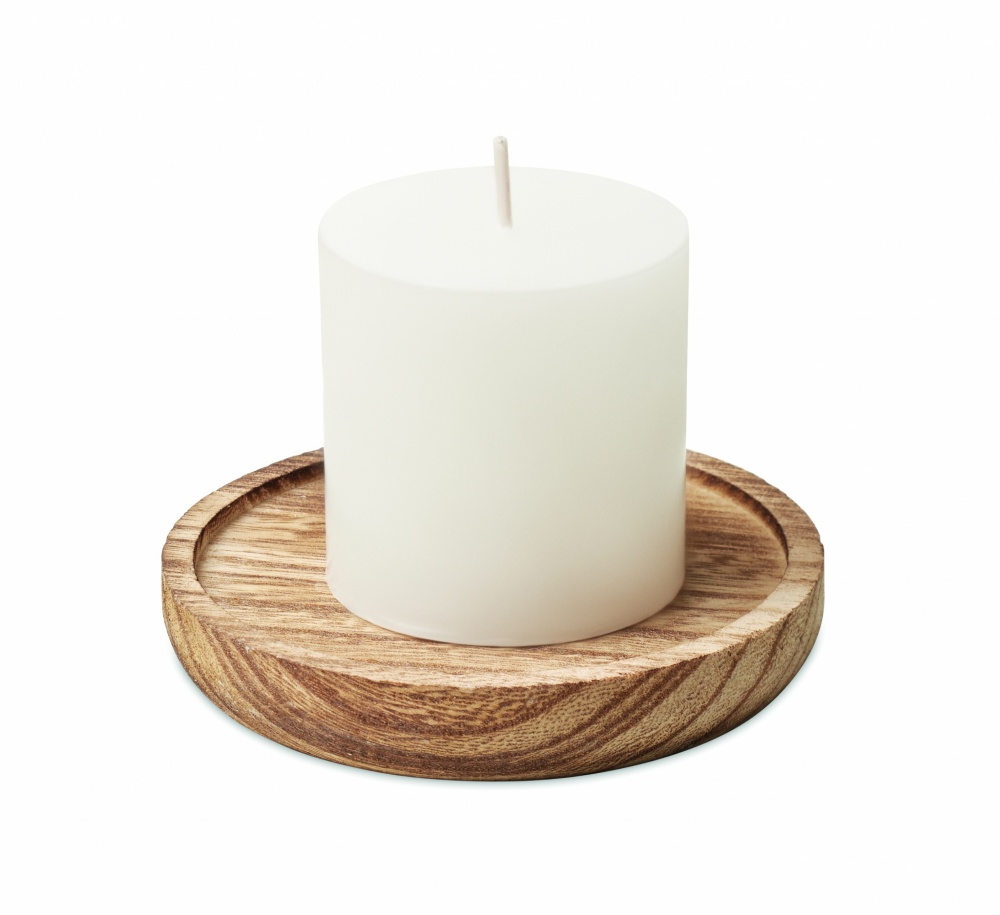 Logotrade advertising products photo of: Candle on round wooden base