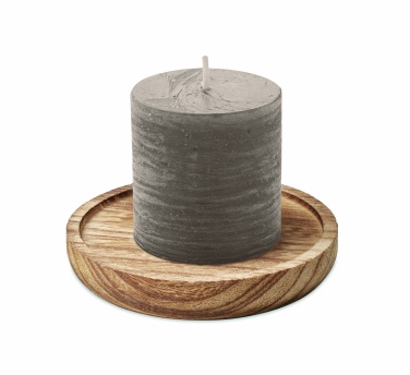 Logo trade advertising product photo of: Candle on round wooden base