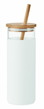 Logo trade promotional merchandise photo of: Glass tumbler 450ml bamboo lid