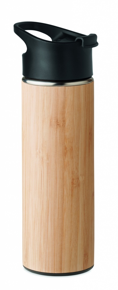 Logotrade promotional product image of: Double wall bamboo flask 450ml
