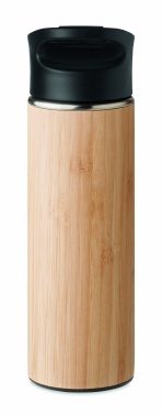 Logotrade promotional item image of: Double wall bamboo flask 450ml