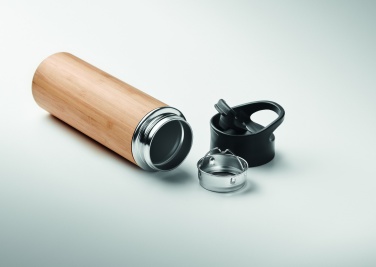 Logo trade advertising products picture of: Double wall bamboo flask 450ml