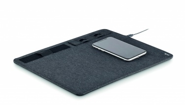 Logo trade promotional merchandise picture of: RPET mouse mat charger 15W