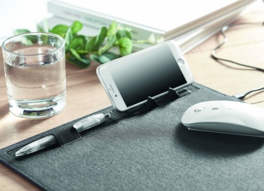 Logo trade promotional giveaway photo of: RPET mouse mat charger 15W