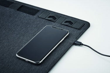 Logotrade promotional item picture of: RPET mouse mat charger 15W