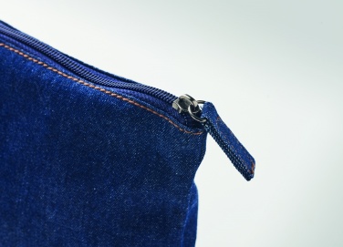 Logo trade corporate gift photo of: Recycled denim cosmetic pouch