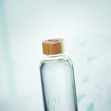 Logo trade promotional merchandise photo of: Glass bottle 650ml bamboo lid