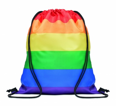 Logo trade business gift photo of: Rainbow RPET drawstring bag