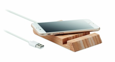 Logotrade promotional merchandise photo of: Bamboo wireless charger  10W ODOS