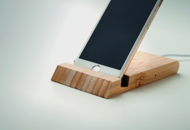 Logo trade corporate gifts image of: Bamboo wireless charger  10W ODOS