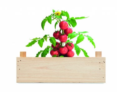 Logo trade promotional gift photo of: Tomato kit in wooden crate