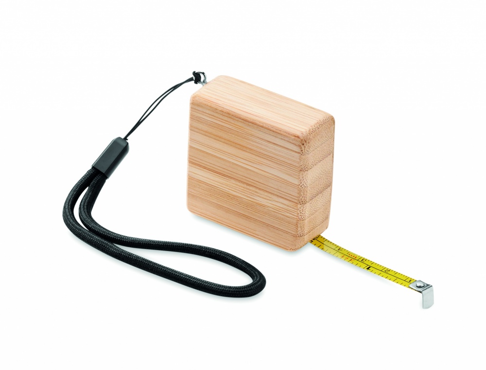 Logotrade promotional merchandise picture of: Measuring tape in bamboo 1m
