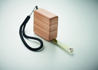 Logo trade promotional products image of: Measuring tape in bamboo 1m