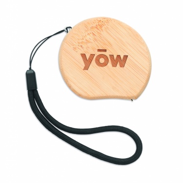 Logo trade promotional merchandise picture of: Measuring tape in bamboo 2m