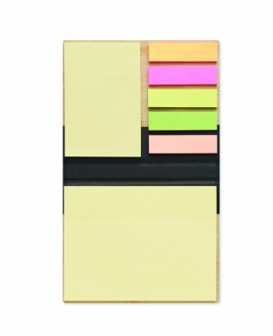 Logo trade promotional item photo of: Bamboo sticky note memo pad