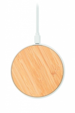 Logo trade promotional merchandise photo of: Bamboo wireless charger 10W
