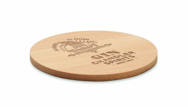 Logo trade promotional products image of: Bamboo round coaster