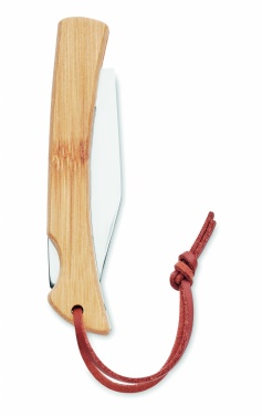 Logo trade business gift photo of: Foldable knife in bamboo