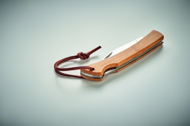 Logo trade corporate gift photo of: Foldable knife in bamboo