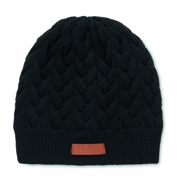 Logotrade corporate gift image of: Cable knit beanie in RPET