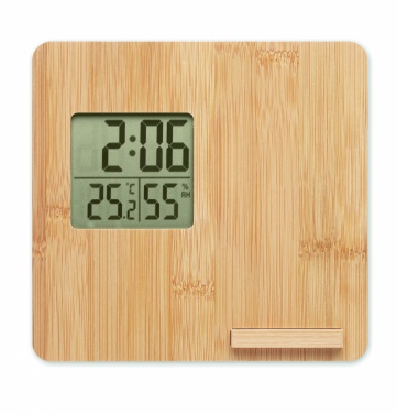 Logotrade promotional giveaway image of: Bamboo weather station 10W