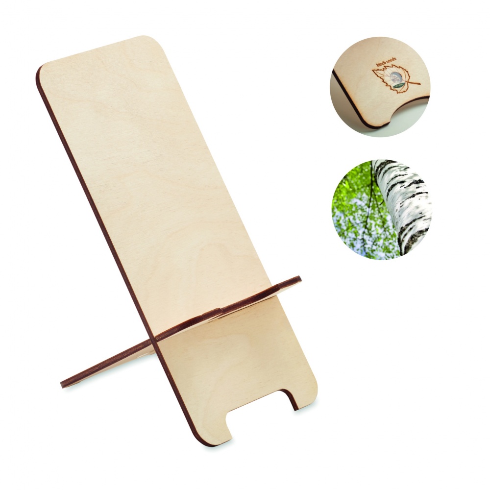 Logotrade promotional gift image of: Birch Wood phone stand