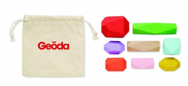 Logotrade promotional merchandise photo of: 8 stacking wood rocks in pouch
