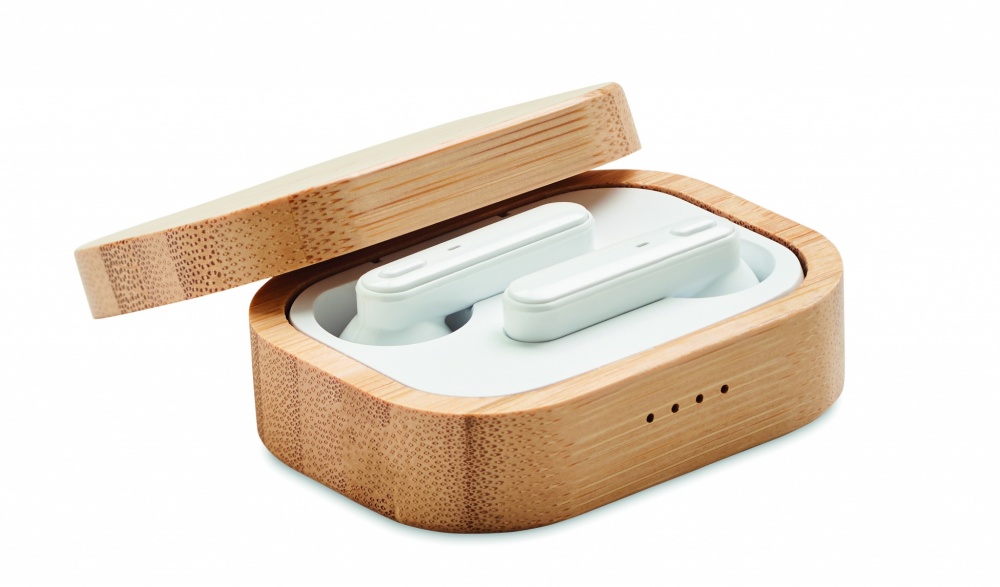 Logotrade corporate gift picture of: TWS earbuds in bamboo case