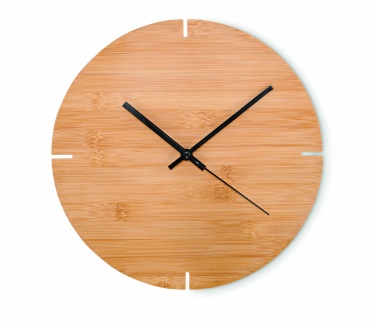 Logotrade promotional merchandise image of: Round shape bamboo wall clock
