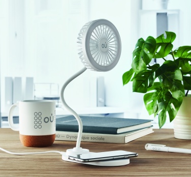 Logotrade promotional item image of: Desktop charger fan with light
