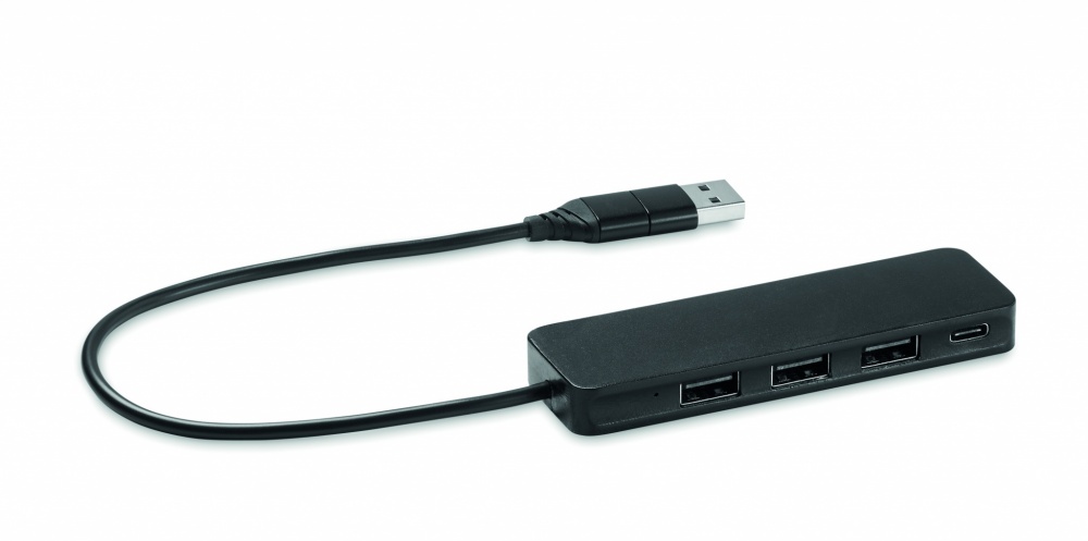 Logo trade promotional giveaways image of: USB-C 4 port USB hub