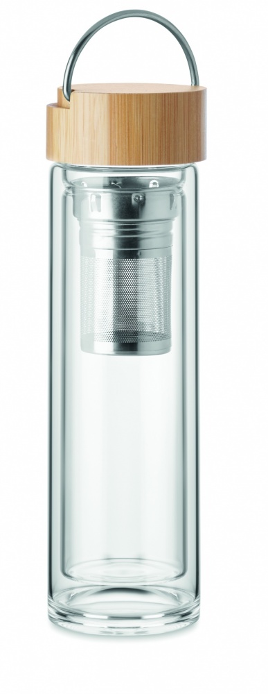 Logotrade promotional giveaway image of: Double wall glass bottle 400ml Berlin