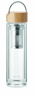 Logo trade promotional products image of: Double wall glass bottle 400ml Berlin