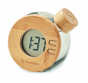 Logotrade advertising product picture of: Water powered bamboo LCD clock