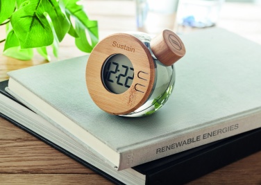 Logotrade advertising product image of: Water powered bamboo LCD clock