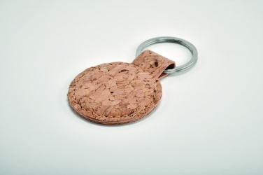 Logo trade advertising products picture of: Round cork key ring Mikkeli