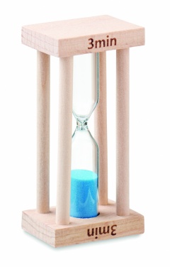 Logo trade advertising products image of: Wooden sand timer 3 minutes