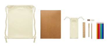 Logo trade advertising products image of: Kids drawing set in drawstring