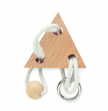 Logo trade promotional merchandise image of: Wooden brain teaser triangle