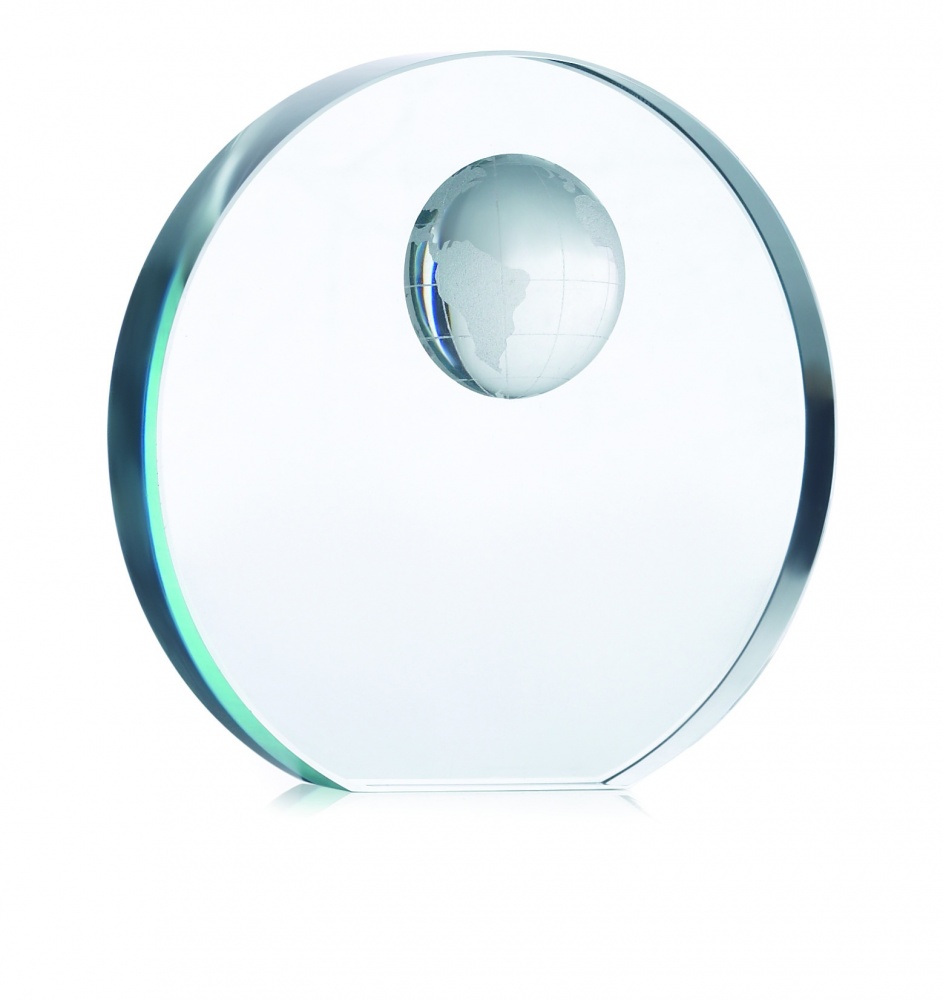 Logo trade promotional merchandise picture of: Globe glass trophy