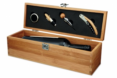Logo trade promotional merchandise image of: Wine set in bamboo box