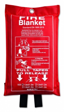 Logo trade promotional gift photo of: Fire blanket in pouch 100x95cm