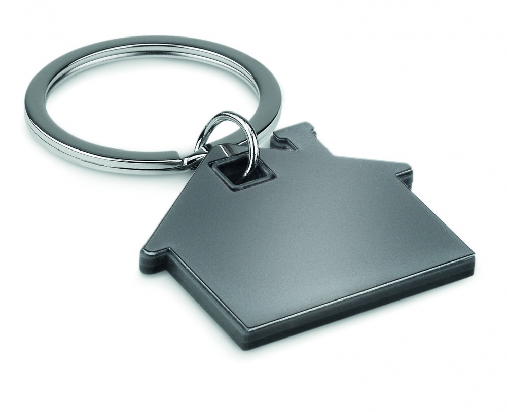 Logo trade promotional products image of: House shape plastic key ring Rezekne