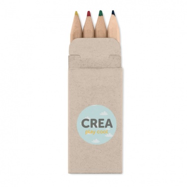 Logo trade promotional giveaways picture of: 4 mini coloured pencils