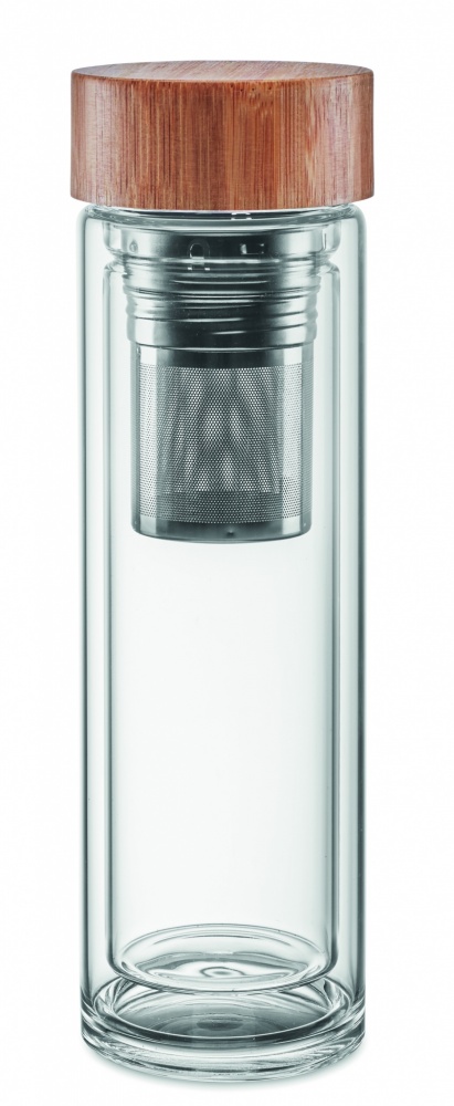 Logotrade promotional giveaways photo of: Double wall glass bottle 400ml München