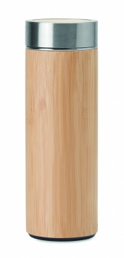Logotrade promotional product image of: Double wall bamboo flask 400ml